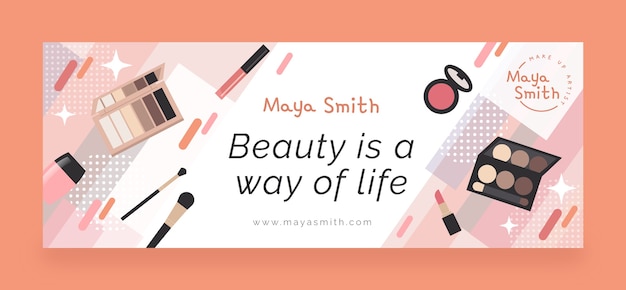 Plantilla de portada de facebook de artista de maquillaje minimalista