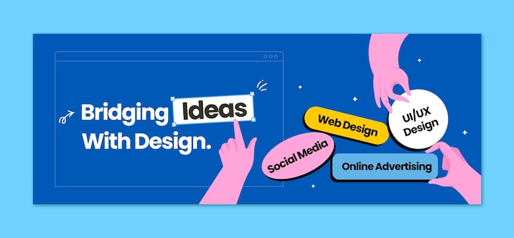 Vector gratuito plantilla de portada de facebook de diseño web