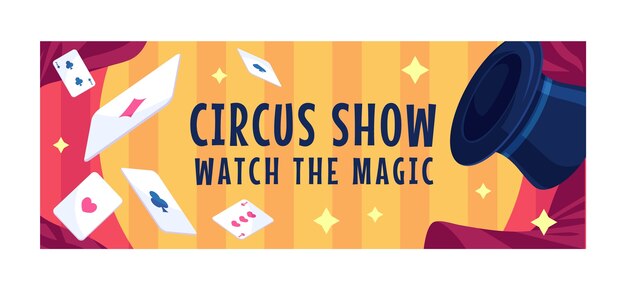Plantilla de portada de facebook divertida de circo dibujada a mano