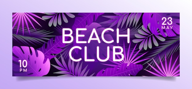 Plantilla de portada de facebook de entretenimiento de club de playa