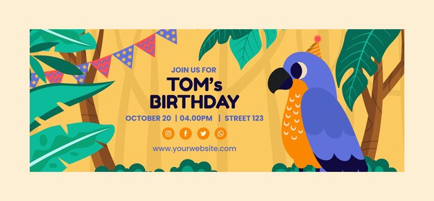 Plantilla de portada de facebook de fiesta safari