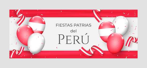 Plantilla de portada de facebook de fiestas patrias perú realista