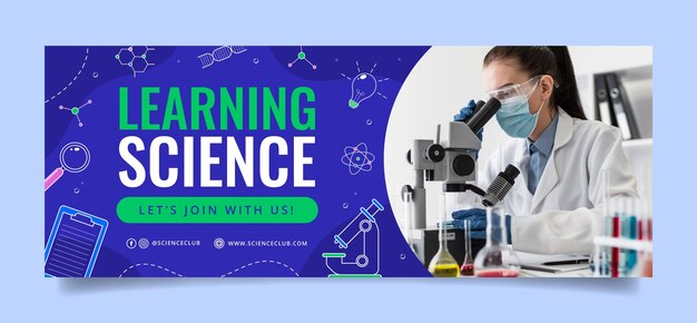 Plantilla de portada de facebook de investigación científica