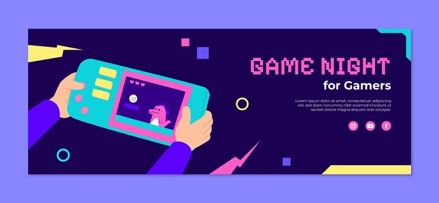 plantilla de portada de Facebook de la noche del juego