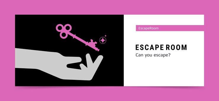 Vector gratuito plantilla de portada de facebook de sala de escape dibujada a mano