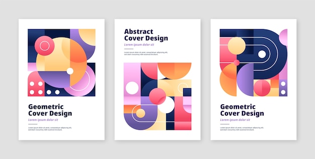 Plantilla de portada geométrica abstracta degradado