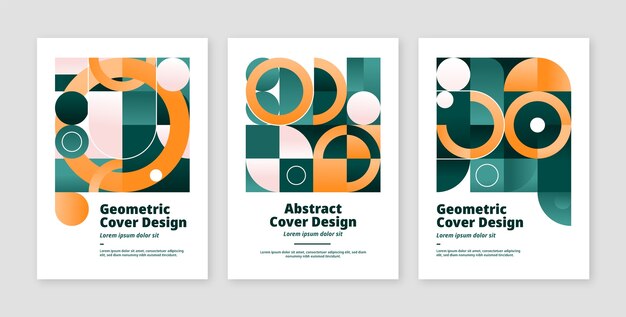 Plantilla de portada geométrica abstracta degradado