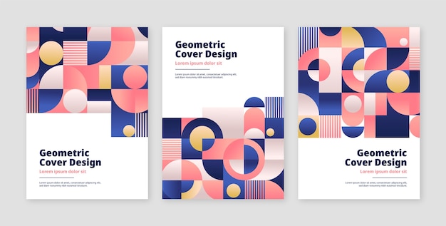 Plantilla de portada geométrica abstracta degradado