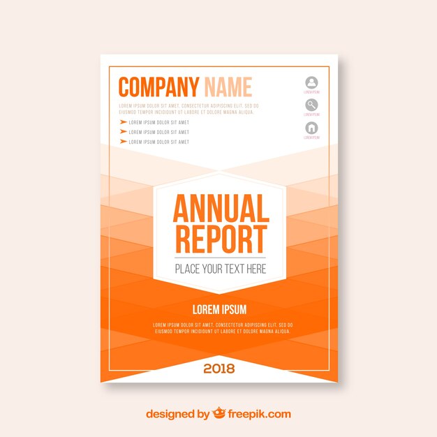 Plantilla de portada de informe anual degradado