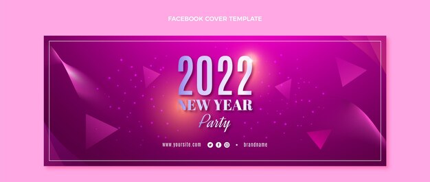 Plantilla de portada de redes sociales de año nuevo degradado