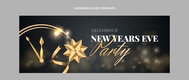 Plantilla de portada de redes sociales de año nuevo degradado