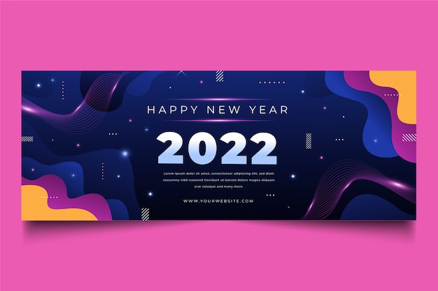 Plantilla de portada de redes sociales de año nuevo degradado