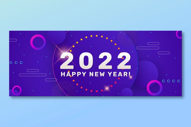 Plantilla de portada de redes sociales de año nuevo degradado