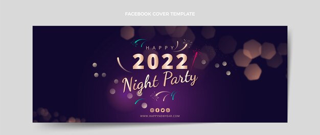 Plantilla de portada de redes sociales de año nuevo degradado