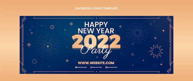 Plantilla de portada de redes sociales de año nuevo degradado