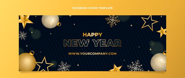 Plantilla de portada de redes sociales de año nuevo degradado