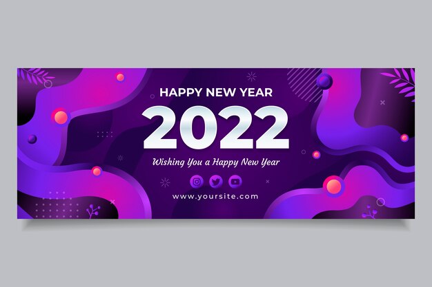Plantilla de portada de redes sociales de año nuevo degradado