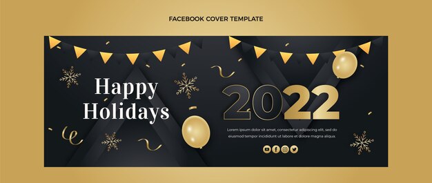 Plantilla de portada de redes sociales de año nuevo dibujada a mano