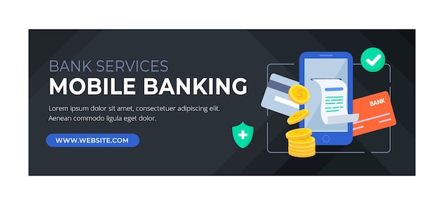 Vector gratuito plantilla de portada de redes sociales de banca y finanzas