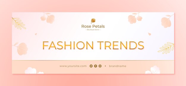 Plantilla de portada de redes sociales boutique degradada