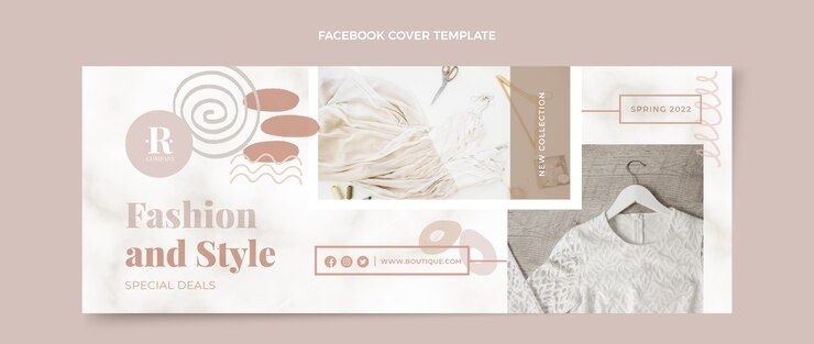 Vector gratuito plantilla de portada de redes sociales boutique de textura dibujada a mano
