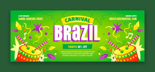 plantilla de portada de las redes sociales del carnaval brasileño.