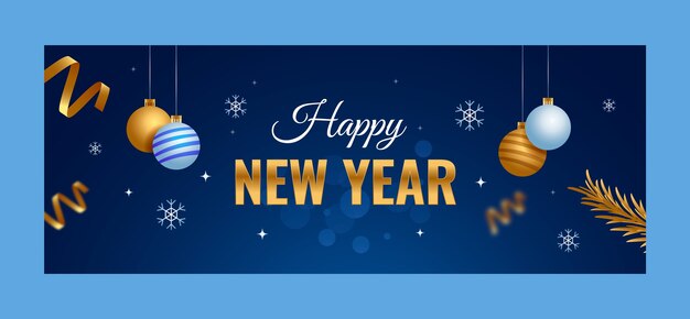 Plantilla de portada de redes sociales de celebración de año nuevo 2023