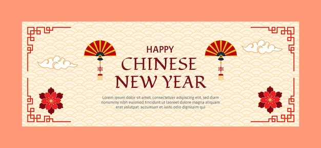 Vector gratuito plantilla de portada de redes sociales de celebración de año nuevo chino