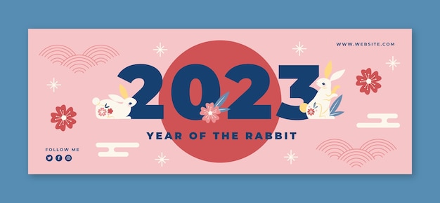 Plantilla de portada de redes sociales de celebración de año nuevo chino