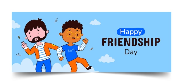 Vector gratuito plantilla de portada de redes sociales para la celebración del día internacional de la amistad