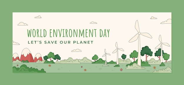 Plantilla de portada de redes sociales para la celebración del día mundial del medio ambiente