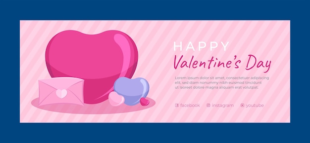 Vector gratuito plantilla de portada de redes sociales de celebración del día de san valentín