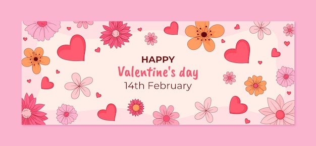 plantilla de portada de las redes sociales para la celebración del día de San Valentín