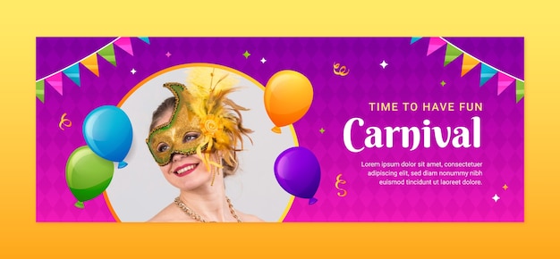 Vector gratuito plantilla de portada de las redes sociales para la celebración de la fiesta de carnaval