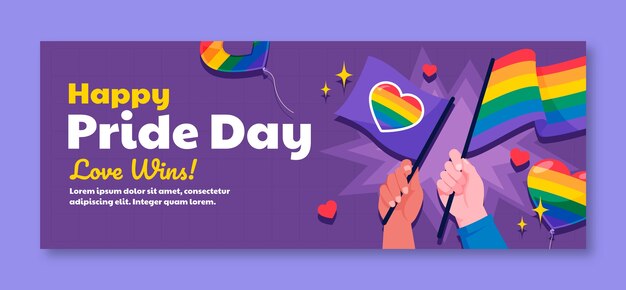 Plantilla de portada de redes sociales para la celebración del mes del orgullo