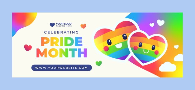 Plantilla de portada de redes sociales para la celebración del mes del orgullo