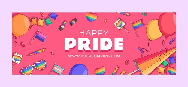 Plantilla de portada de redes sociales para la celebración del mes del orgullo
