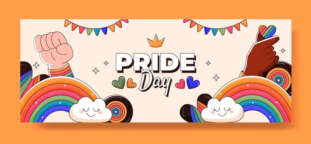 Plantilla de portada de redes sociales para la celebración del mes del orgullo
