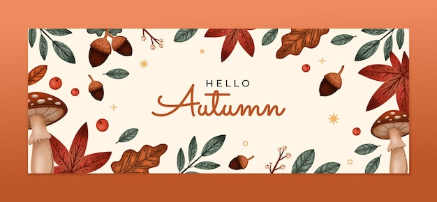 Vector gratuito plantilla de portada de redes sociales de celebración de otoño de acuarela