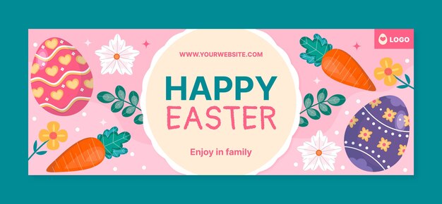 Plantilla de portada de redes sociales para celebración de pascua