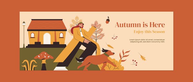 Plantilla de portada de redes sociales para la celebración de la temporada de otoño