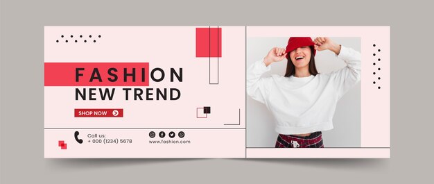 Plantilla de portada de redes sociales para colección y estilo de moda.