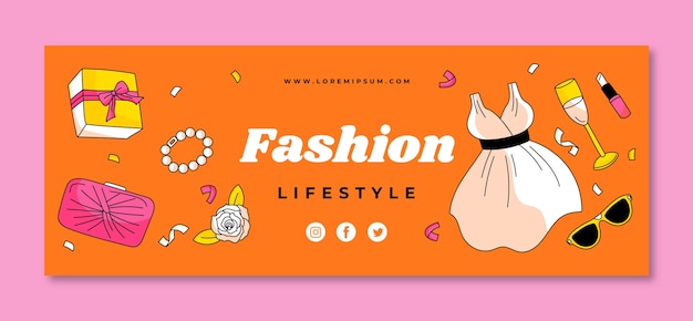 Vector gratuito plantilla de portada de redes sociales para la colección de moda y el estilo