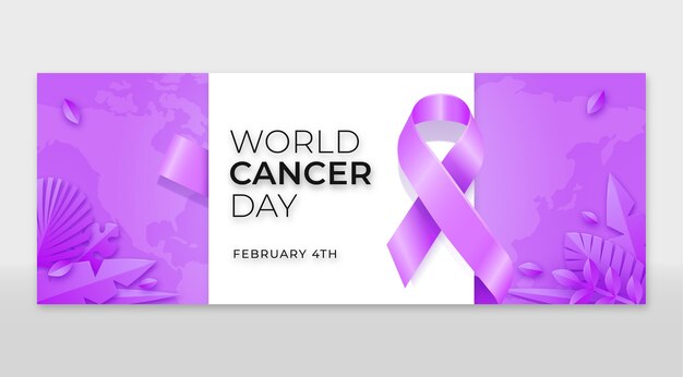 Plantilla de portada de redes sociales del día mundial del cáncer realista