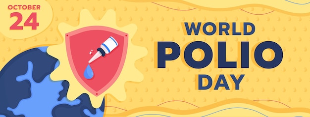 Vector gratuito plantilla de portada de redes sociales del día mundial de la polio dibujada a mano