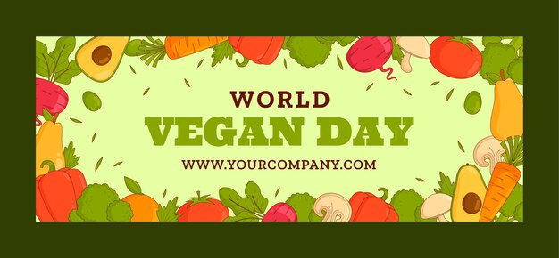 Plantilla de portada de redes sociales del día mundial vegano