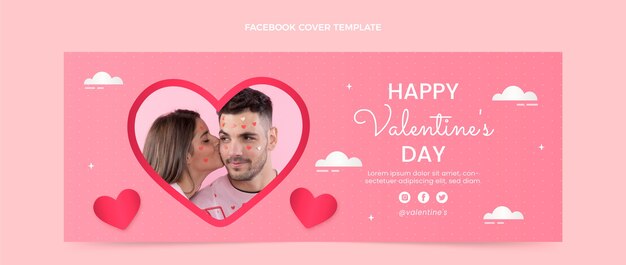 Plantilla de portada de redes sociales del día de san valentín degradado