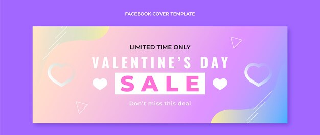 Plantilla de portada de redes sociales del día de san valentín degradado