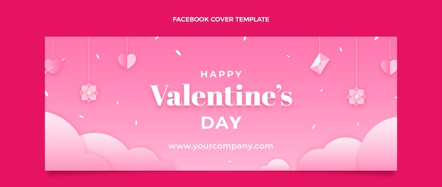 Vector gratuito plantilla de portada de redes sociales del día de san valentín degradado