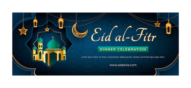 Vector gratuito plantilla de portada de redes sociales eid al-fitr estilo papel